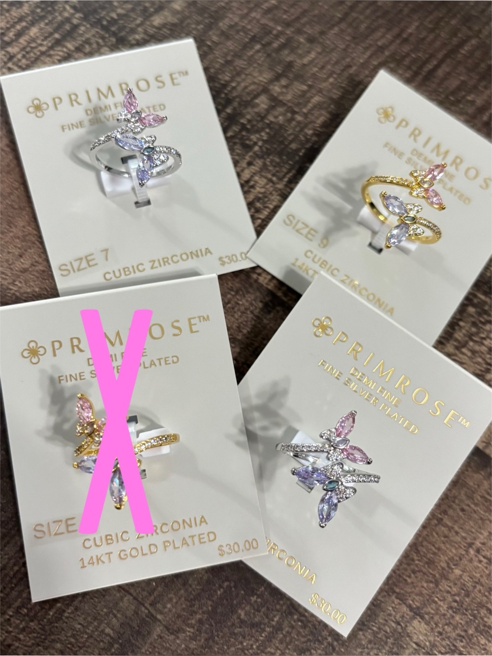 Primrose Butterfly Cubic Zirconia Ring